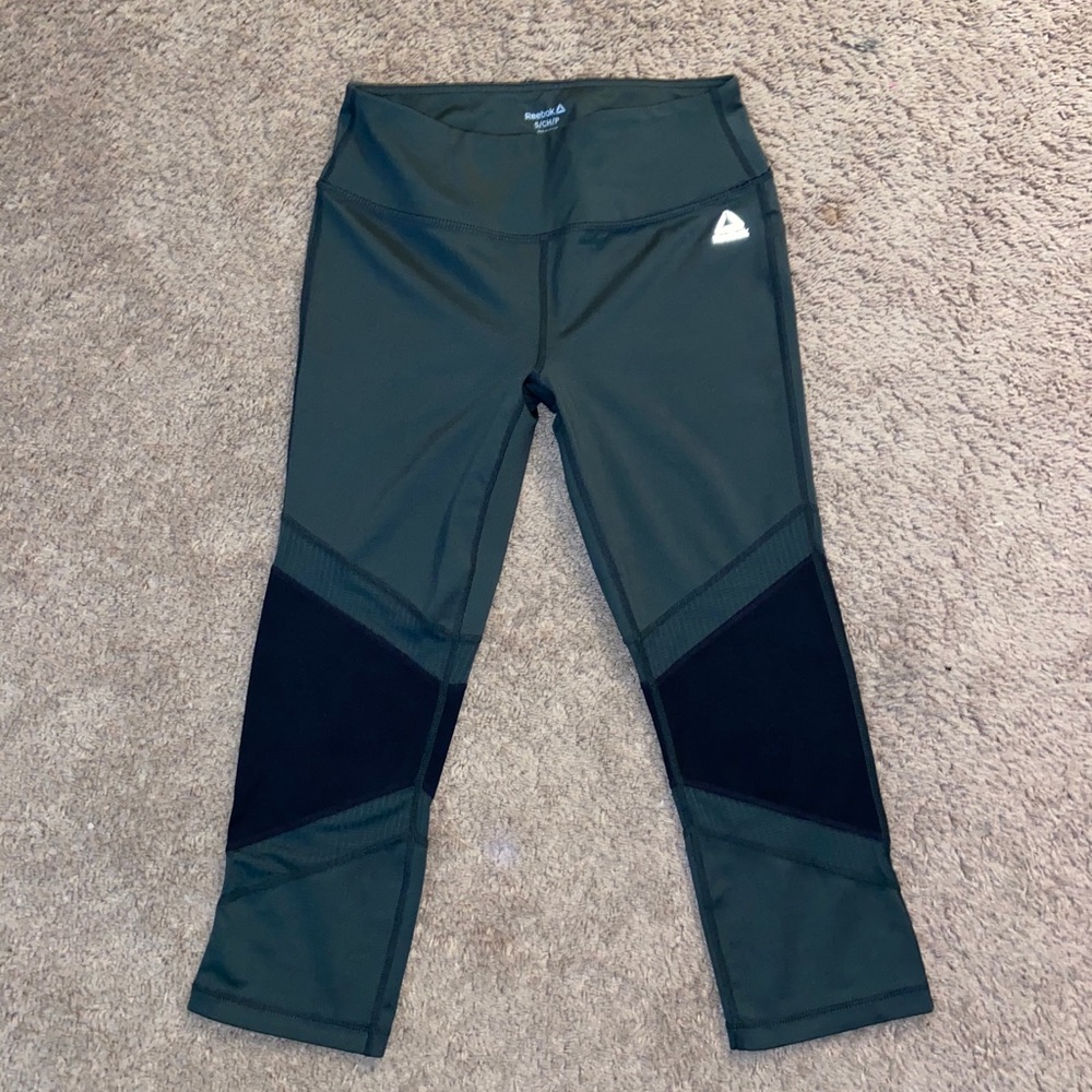 Reebok gym athletic leggings army green/black